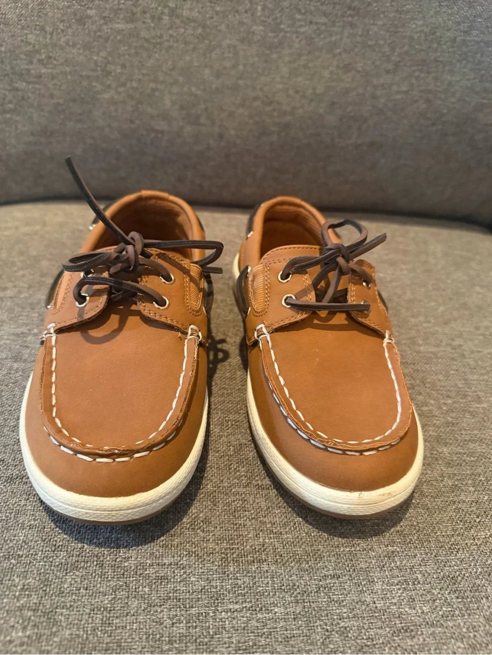 Sonoma Kids Moccasins in Chestnut Brown with White Soles